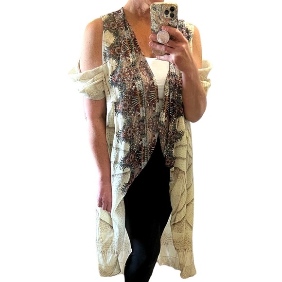 Camilla With Both Hands multi wear crystal embellished long silk vest - Picture 2 of 15